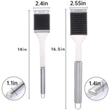2 Pack Grill Brush and Scraper, 16.5” & 14” Wire BBQ Grill Brush for Outdoor Grill, 304 Stainless Steel Cleaning Brush BBQ Grill Accessories, Safe Grill Cleaner Brush-Ideal Gift for Men/Dad BBQ Brush Edgnb