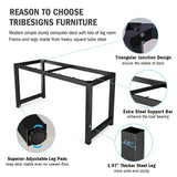 Tribesigns Computer Desk, 55 inch Large Office Desk Computer Table Study Writing Desk for Home Office, Black + Black Leg Tribesigns