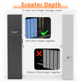 Furniwell Metal Storage Cabinet with 2 Doors & 4 Adjustable Shelves, Lockable Garage Storage Cabinet, Steel Utility File Cabinet for Home, Garage, Black, 71" H x 31.5" W x 15.7" D Furniwell