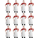 TSD STORY 12 Pcs Bib Bulk White Aprons for Women Men Adult Girls Unisex with 2 Pockets, Baking Cooking Kitchen Painting Apron (White,12 pcs) TSD STORY