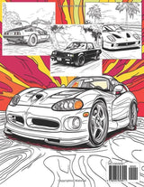 80s & 90s Classic Cars Coloring Book for Car Lovers WoodArtSupply