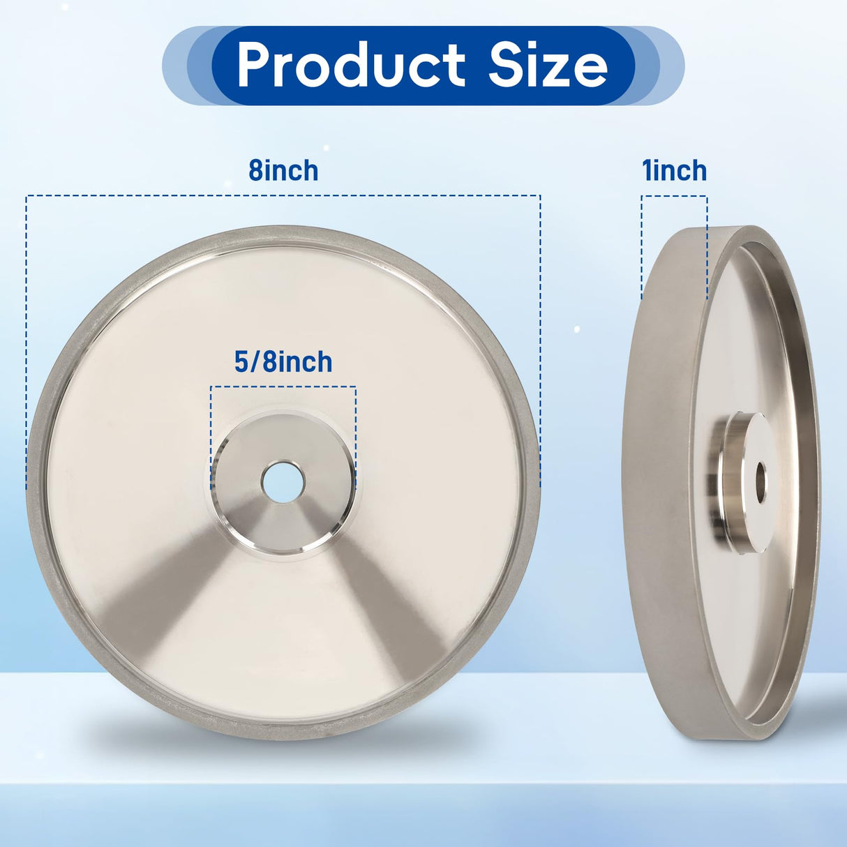 CBN Grinding Wheel 8 inch 600 Grit, 1" Wide, 5/8" Arbor, CBN Wheel Suitable for All Kinds of 8 inch Bench Grinders, CBN Bench Grinder Wheel for Sharpening Quick Speed Steel Tools Wood Turning Tools Lonsge