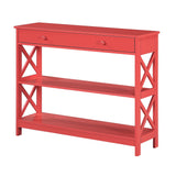 Convenience Concepts Oxford 1 Drawer Console Table with Shelves, Coral Convenience Concepts