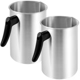 FUNSUEI 2 Packs Candle Making Pouring Pot, 4 Pounds Wax Melting Pot with Dripless Pouring Spout & Heat-Resisting Handle, Aluminum Candle Making Pitcher for DIY Candle Making Kits, FUNSUEI