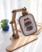 Nurge Adjustable Embroidery Table Stand, Cross Stitch Hoop Stand, Embroidery Hoop Holder. Hand Polished Natural Wood. ( Model No:190-4) Nurge