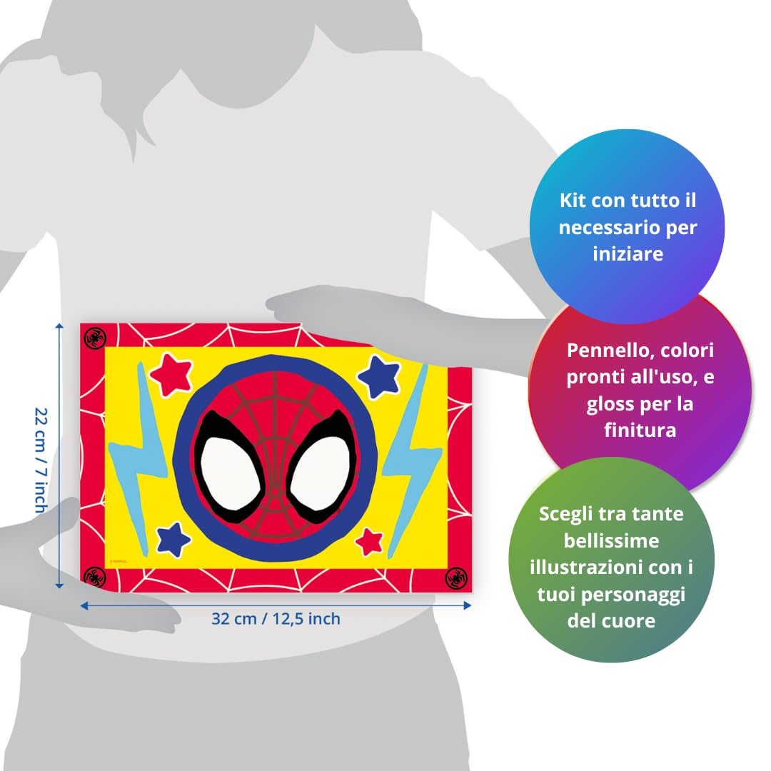 Ravensburger - CreArt Junior Series: Spidey, Paint by Numbers Children, Paint-by-Number Paints, Includes Complete Paint Kit and Frame, For Children 5+ Years, 32x22cm Ravensburger