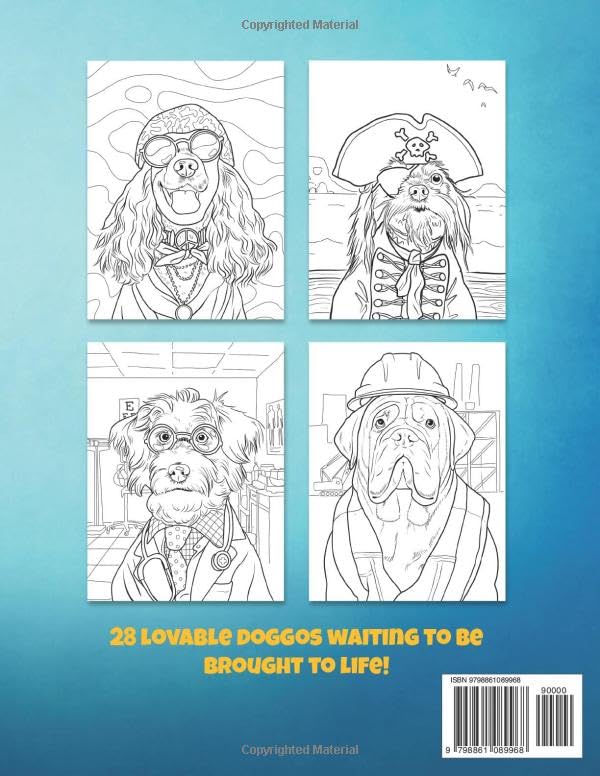 Dogs Dressed Up: A coloring book for kids and adults who love pets, dogs and animals (creative, silly, relaxing hand drawn artwork) WoodArtSupply