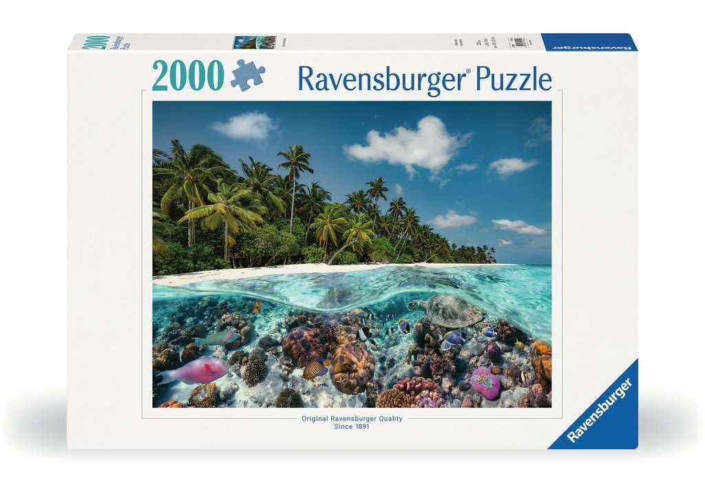 Ravensburger A Dive in The Maldives Puzzle - 2000 Piece Jigsaw | Unique Softclick Technology | Vibrant, Glare-Free Design | Crafted from FSC-Certified Wood | Perfect for Adults & Kids Ravensburger
