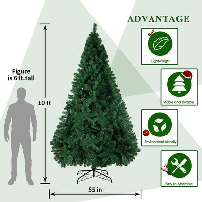 BESTHLS 10 FT Christmas Tree Artificial Pine Tree for Holiday Outdoor Indoor Decoration with Metal Stand and 2150 Branch Tips