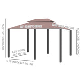 Outsunny 10' x 13' Patio Gazebo, Outdoor Gazebo Canopy Shelter with Curtains, Vented Roof, Steel Frame for Garden, Lawn, Backyard and Deck, Khaki Outsunny