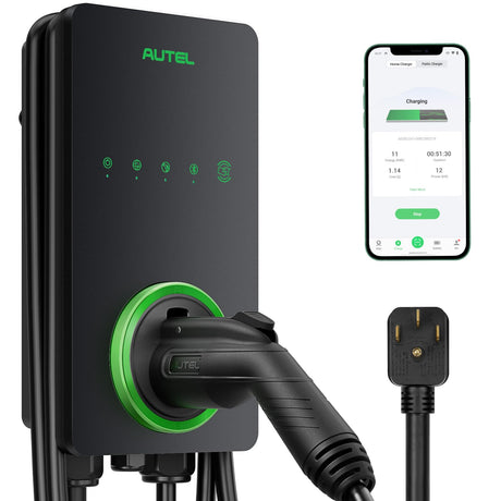 Autel Home Smart AI Level 2 EV Charger up to 40Amp, 240V, Indoor/Outdoor Fast Electric Vehicle Charging Station with Flexible 25-Foot Cable, NEMA 14-50 Plug, Dark Gray Autel