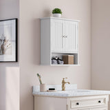 Mino Kesper Bathroom Wall Cabinet, Bathroom Cabinet Wall Mount with 2 Doors and Open Shelf, Over The Toilet Wall Storage Cabinet, Bathroom Medicine Cabinet Mino Kesper