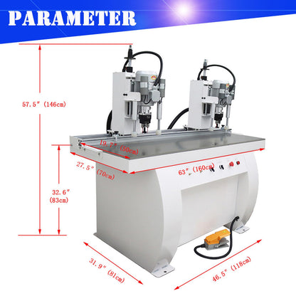 INTSUPERMAI Double Station Pneumatic Hinge Boring Insertion Machine Hinge Boring Drill Press Machine Punching Woodworking Drilling Tool Woodworking Pneumatic Hinge Drilling Machine 110V 48-6 - WoodArtSupply