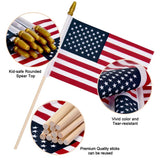 12 Pack Small American Flags on Stick Small US Flags/Mini American Flags for Outside 4x6 Inch American Hand Held Stick Flags with Kid-Safe Spear Top, Patriotic Veterans Day Decorations, 4th of July Decorations Uelfbaby