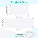 PATIKIL Large Blank Banner and Signs, 4 Pcs Polyester Sublimation Banners with Hanging Rope for Business Outside Outdoor Wall Flag Paintable DIY Banner Signs, White 2 x 4 Feet, 2 x 6 Feet PATIKIL