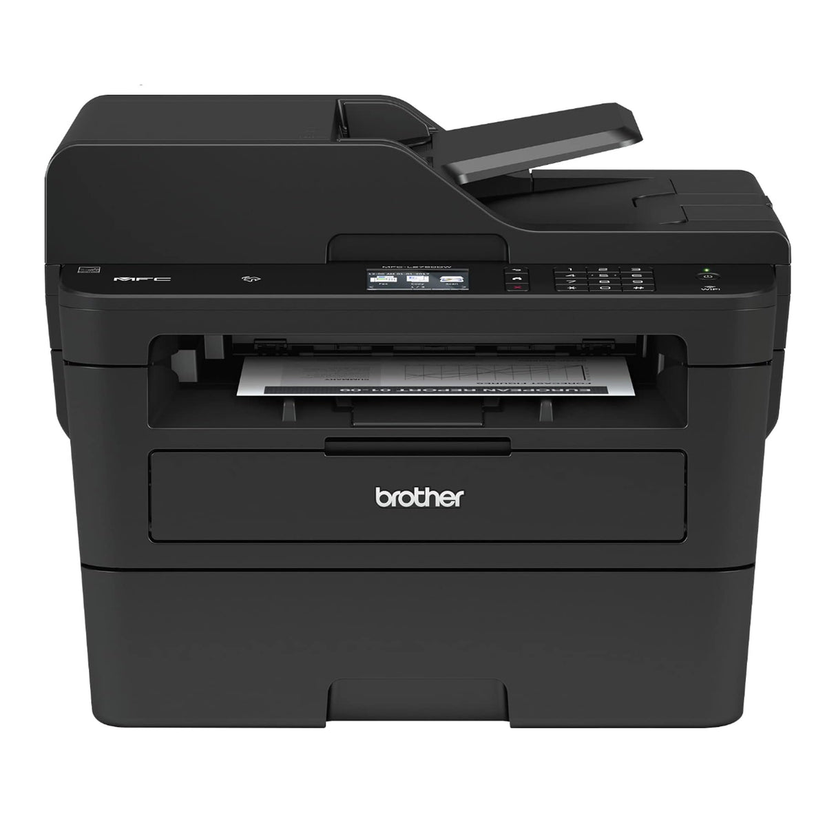 Brother MFC-L2750DW All-in-One Wireless Monochrome Laser Printer, Black - Print Copy Scan Fax - 36 ppm, 2400 x 600 dpi, Auto Duplex Printing, 50-Sheet ADF, 2.7" Touchscreen LCD, NFC, Ethernet, Tillsiy Brother