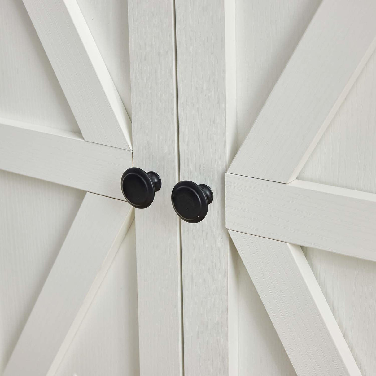 White 5-Tier Bookshelves for Living Room, Farmhouse Tall Bookcase with Doors, Wooden Bookshelf with Storage Cabinet and Shelves for Living Room, Home Office Stabrech