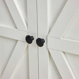 White 5-Tier Bookshelves for Living Room, Farmhouse Tall Bookcase with Doors, Wooden Bookshelf with Storage Cabinet and Shelves for Living Room, Home Office Stabrech