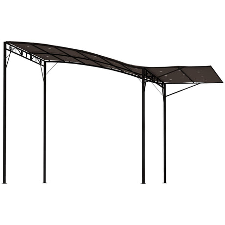 Outsunny 10' x 8' Outdoor Pergola and Patio Gazebo, Extendable Side Awning, Sun Shade Shelter for Garden, Camper, Deck, Doors and Windows, Brown Outsunny