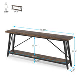Tribesigns 70.9 Inches Extra Long Sofa Table Behind Couch, Industrial Entry Console Table for Hallway, Entryway & Living Room, Dark Brown Tribesigns