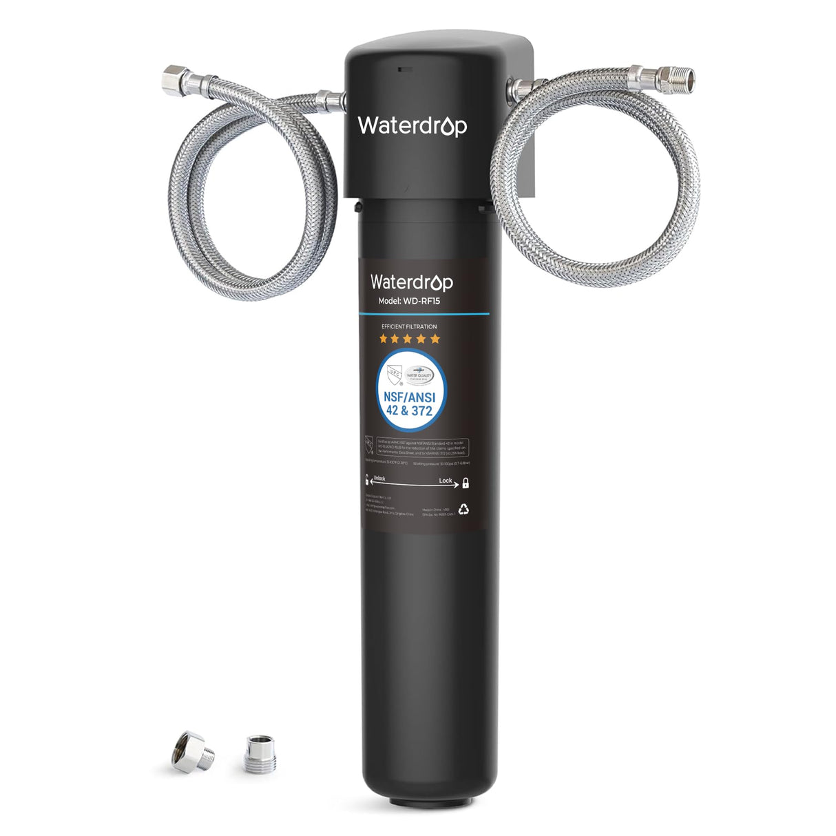 Waterdrop 15UA Under Sink Water Filter System, Reduces Lead, Chlorine, Bad Taste & Odor, Under Counter Water Filter Direct Connect to Kitchen Faucet, NSF/ANSI 42 Certified, 16000 Gallons, USA Tech Waterdrop