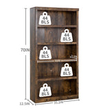 Contemporary 5-Tier Wooden Bookshelf by YRLLENSDAN for Stylish Storage Solutions YRLLENSDAN