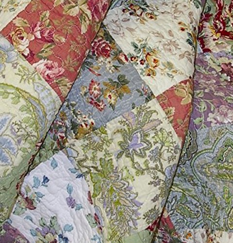 Greenland Home Blooming Prairie Quilted Patchwork Throw Greenland Home Fashions