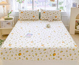 100% Cotton Fitted Sheet with Elastic Band +2pc Pillowcases Orange Fruit Print Double Queen Cal-King Size Mattress Cover for Girls Boys B99A (Queen (U.S. Standard)) Generic