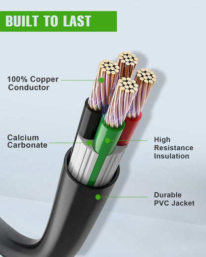 SCITOO RV Cord 25 Feet 30 Amp RV Extension Cord, Heavy Duty STW 10AWG 3 Wire with LED Power Indicator for Auto Car, 30 Amp Male to 30 Amp Female Standard Plug for Trailer Motorhome Camper, ET - WoodArtSupply