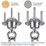 SELEWARE Punching Bag Hanger, Stainless Steel Heavy Bag Hanger with Carabiner, Heavy Duty 360° Rotation Wall Ceiling Mount Hook for Boxing Bags, Hammocks, Gym Swings, Yoga Swings, 1000LB Capacity SELEWARE