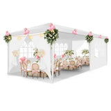 HOTEEL 10x20 Canopy Tent with Removable Sidewalls, White Tents for Parties Outdoor Party Tent Waterproof & UV Protection for Gazebo Shelter Carpas Wedding Events BBQ Hoteel
