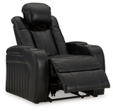 Signature Design by Ashley Caveman Den Modern Faux Leather Wall Hugger Power Recliner with Adjustable Headrest, Storage, Wireless, USB Ports and LED Lights, Black Signature Design by Ashley