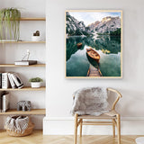 Artunion Mountain Lake Boat Paint by Numbers for Adults Beginner, Landscape Paint by Number Kits, DIY Oil Painting Paint by Number Kits on Canvas Arts Craft for Home Wall Decor 16x20 Inch Artunion