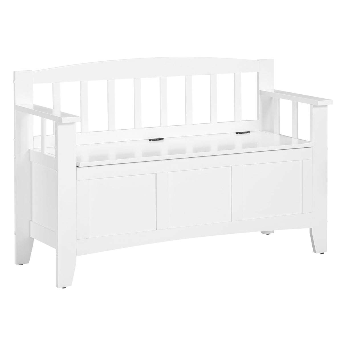 OSP Home Furnishings Metro Mission Style Wood Entry Way Bench with Storage, Sierra Snow White Finish OSP Home Furnishings