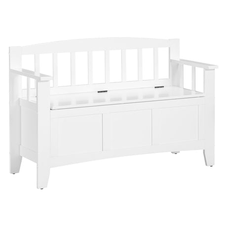 OSP Home Furnishings Metro Mission Style Wood Entry Way Bench with Storage, Sierra Snow White Finish OSP Home Furnishings