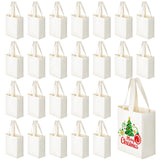 Amylove 24 Pcs Mini Tote Bag Sublimation Blank Canvas Tote Bags Reusable Grocery Bags DIY Sack Goody Bag for Christmas Party Event Bag(8 x 10 x 4 Inch,Natural Color) Amylove