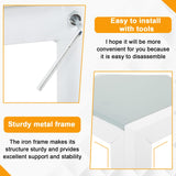 FDW | 5-Piece Dining Table Set | White | Glass Kitchen Table with 4 Upholstered Chairs and Faux Leather Cushions | Space-Saving and Modern Design | for Dining Room, Easy to Assemble FDW