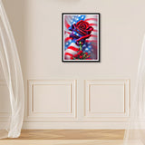 Stalente Diamond Painting Kits for Adults, 5D DIY Diamond Art Kits for Beginners Round Full Drill Diamond Painting for Home Wall Decoration Gift 12×16inch, Rose Flower Stalente