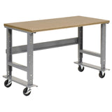 Global Industrial Mobile Adjustable Height Workbench, Shop Square Edge, 60" W x 36" D, Gray Global Industrial