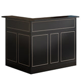 Tribesigns Reception Desk with Storage Shelves, L-Shaped Modern Front Desk, Reception Counter Table for Small Office, Salon, Checkout Office, Black Tribesigns