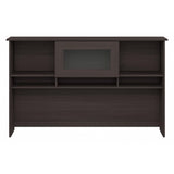 Bush Furniture Cabot 60W Desk Hutch with Shelves and Cabinet in Heather Gray Bush Business Furniture
