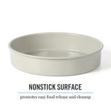 Martha Stewart Gallen 8 Inch Round Nonstick Carbon Steel Cake/Bake Pan - Cool Grey Martha Stewart
