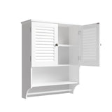 ChooChoo Medicine Cabinet, Bathroom Wall Cabinet, 2 Doors Over The Toilet Space Saver Storage Cabinet with Large Space, White ChooChoo
