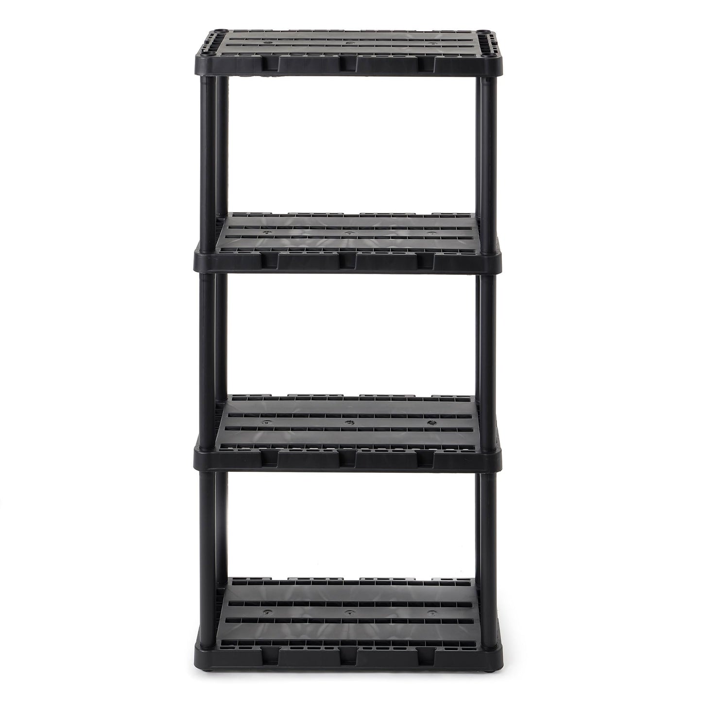 Gracious Living 4 Shelf Knect-A-Shelf Ventilated Light Duty Storage Unit 12 x 24 x 48 Organizer for Home, Garage, Basement & Laundry, Black