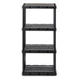 Gracious Living 4 Shelf Knect-A-Shelf Ventilated Light Duty Storage Unit 12 x 24 x 48 Organizer for Home, Garage, Basement & Laundry, Black Gracious Living