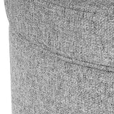 Homepop Home Decor | Upholstered Round Storage Ottoman | Ottoman with Storage for Living Room & Bedroom, Light Gray Tweed Large HomePop