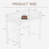 Stylish White Twin Loft Bed with Safety Guard and Removable Ladder by ikalido ikalido