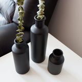 Matte Black Ceramic Vase Set, 3 Small Rustic Decorative Vases for Modern Farmhouse Office Home Decor, Living Room Centerpieces Decoration for Table Mantel Entryway Shelves Decor Egobasic