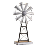 MODE HOME Charming Tall Galvanized Windmill Decor, Metal Windmill Accent for Farmhouse Shelf Decor and Living Room, Adding a Touch of Rustic Farmhouse Decor to Your Home Space MODE HOME