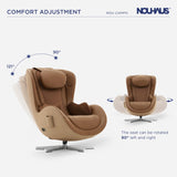Nouhaus NOU Campo Heated Massage Chair,Full Body Massaging Zero-Gravity Leisure Recliner with Low-Noise 3D Massage and Dual Sound Systems Modern Massage Chairs (Dark Caramel) Nouhaus